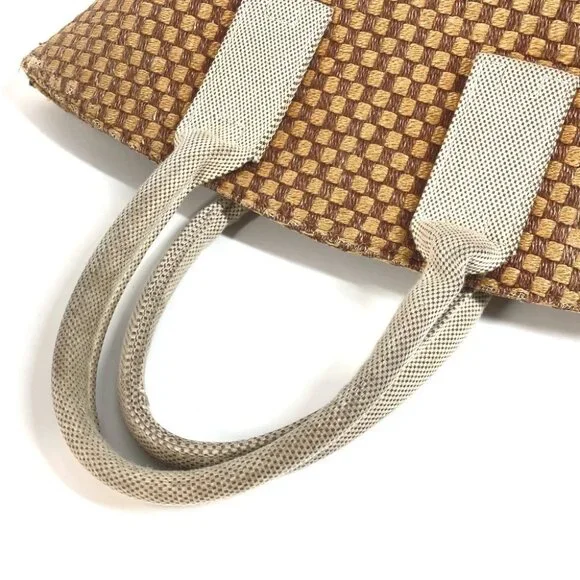 HERMES Panier Bus PM Bag Tote Bag Beach bag Hand Bag linen Beige/Brown
